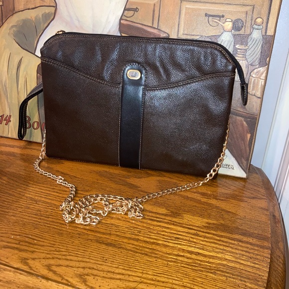 Alfred Dunhill Vintage Leather Clutch + Chain - Black and Gold - Picture 7 of 13